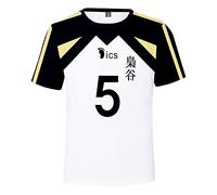 LKY STAR Anime Haikyuu Casual Tshirt per Uomo e Donna, Jersey della Squadra di Pallavolo 3D T-Shirt, per Cosplay Japanese Karasuno High School Volleyball Uniforme