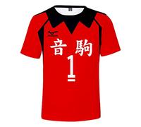 LKY STAR Anime Haikyuu Casual Tshirt per Uomo e Donna, Jersey della Squadra di Pallavolo 3D T-Shirt, per Cosplay Japanese Karasuno High School Volleyball Uniforme