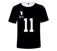 LKY STAR Anime Haikyuu Casual Tshirt per Uomo e Donna, Jersey della Squadra di Pallavolo 3D T-Shirt, per Cosplay Japanese Karasuno High School Volleyball Uniforme