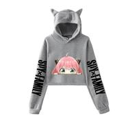 LKY STAR Anime Spy x Family Felpe con Cappuccio con Orecchie di Gatto Anime Anya Loid Yor Forger Hoodie per Donna Ragazze Streetwear