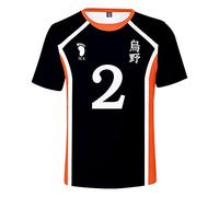 LKY STAR Haikyuu!! Anime Karasuno High School Volleyball 3D T-Shirt Manica Corta per Bambini per Cosplay Japanese