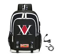 LKY STAR Hunter X Hunter Merch Uomo Donna Zaini Casual con Caricatore USB Presa per Le Cuffie Ragazze Ragazzi Zaino Anime Hisoka Backpack