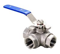 LKYAQJKGQ 3/4quot; Valvola a Sfera con Filettatura BSP in Acciaio Inossidabile 304 a Tre Vie Valvola a Sfera DN20 Tipo L Tipo T 1 pz(T Type)