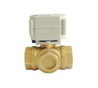 LKYAQJKGQ Valvola a Sfera motorizzata a 3 Vie con Foro a T in Ottone da 1'' DN25 con indicatore di Posizione AC/DC9V-24V 3 Fili for Il Controllo del Flusso(T Bore Flow a,NPT-CR703)