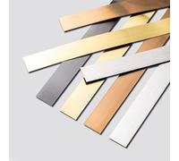 LKYJD 6mm*7m Modanatura da parete in acciaio inox, autoadesiva, flessibile, in metallo, per soffitto, cornice di specchi e altro, Finitura spazzolata, Argento