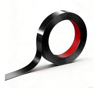 LKYJD Modanatura a Specchio Autoadesiva 5 Metri - Effetto Metallizzato Lucido per Cornici Specchio e Decorazione Mobili Moderni - Acciaio Inox -Nero(80mm)