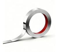 LKYJD Modanatura Autoadesiva in Acciaio Inox 5m - Flessibile per Decorazione Specchi, Mobili e Pareti - Finitura Argento a specchio(30mm)