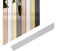 LKYJD Profilatura per Cornice Muro Modanatura Stacca Incolla Finitura Autoadesiva Acciaio Inossidabile Striscia Metallico per Parete Soffitto Pavimento (Argento spazzolato,4cmx26m)