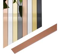LKYJD Profilatura per Cornice Muro Modanatura Stacca Incolla Finitura Autoadesiva Acciaio Inossidabile Striscia Metallico per Parete Soffitto Pavimento (Oro rosa spazzolato,3cmx14m)