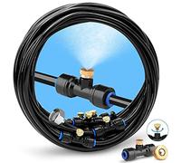 LKYJD Sistema di raffreddamento per nebulizzazione, kit di nebulizzazione preassemblato, linea di nebulizzazione + ugelli in ottone + adattatore in ottone (3/4"), nebulizzatore esterno per patio