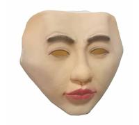 LKYLVEE Half-Face Umano Realistico Lattice Uomo Testa Maschera Copricapo per Halloween Costume Party Carnival Cosplay,Flesh,20cm