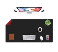 LL-COEUR Bifacciale Pelle Tappetino per Mouse Pad Impermeabile Computer Scrivania Mat (1200 x 600 x 2 mm, Negro + Rojo)