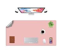 LL-COEUR Bifacciale Pelle Tappetino per Mouse Pad Impermeabile Computer Scrivania Mat (1200 x 600 x 2 mm, Rosa + Gris)