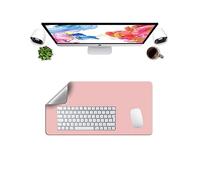 LL-COEUR Bifacciale Pelle Tappetino per Mouse Pad Impermeabile Computer Scrivania Mat (600 x 300 x 2 mm, Rosa + Gris)
