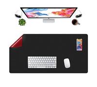 LL-COEUR Bifacciale Pelle Tappetino per Mouse Pad Impermeabile Computer Scrivania Mat (900 x 450 x 2 mm, Negro + Rojo)