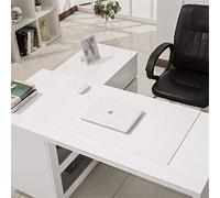 LL-COEUR Multifunzione Pelle Desk Pad Ufficio Scrivania Mat Impermeabile Tappetino per Mouse 3.5mm (800 x 500 x 3.5 mm, Bianco)