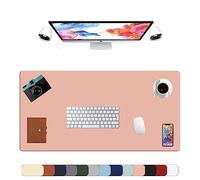 LL-COEUR XXL Pelle Tappetino per Mouse Pad Impermeabile Computer Scrivania Mat (1000 x 500 x 2 mm, Rosa)