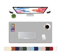 LL-COEUR XXL Pelle Tappetino per Mouse Pad Impermeabile Computer Scrivania Mat (800 x 400 x 2 mm, Grigio Chiaro)