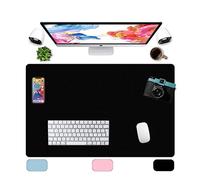 LL-COEUR XXL Pelle Tappetino per Mouse Pad Impermeabile Computer Scrivania Mat (800 x 500 x 2 mm, Nero)