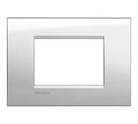 Bticino Placca Living LNA4803GL 3 posti quadra Argento Lunare