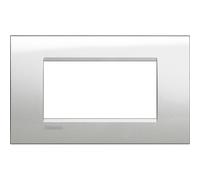 Placca 4 posti Argento Lunare Bticino Living LNA4804GL