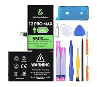LL TRADER Batteria per iPhone 12 Pro Max, 5500mAh Batteria ai polimeri di litio ad alta capacità con strumenti di riparazione New