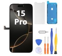 LL TRADER Display per iPhone 15 Pro LCD 6.1" di ricambio FHD Touch Screen 3D Touch Digitizer telaio montaggio e riparazione kit 20251