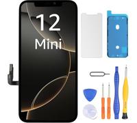 LL TRADER Schermo di ricambio per iPhone 12 Mini LCD Retina da 5,4 pollici, display FHD COF, touch screen digitalizzatore con kit di strumenti di riparazione, nastro impermeabile e protocollo display
