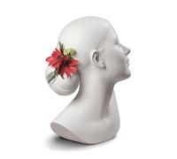 LLADRO' - Figura statua porcellana Busto donna Lily con fiori