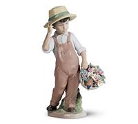 LLADRÓ Figurina Bimbo Quanta Allegria!. Figurina Bambini Con I Fiori di Porcellana.