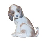 LLADRÓ Figurina Cane Con Farfalla. Figurina Cucciolo di Porcellana.