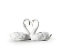 LLADRÓ Figurina Cigni Amore Senza Fine. Figurina Cigno di Porcellana.