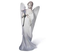 LLADRÓ Ornamento Natalizio Puntale Albero di Natale Donna Lirica Celestiale. Puntale per Alberi di Natale di Porcellana.