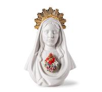 LLADRÓ Scultura Cuore Immacolato di Maria. Classica statuetta in porcellana con dettagli eleganti.