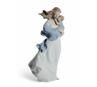 LLADRO' "Tenero abbraccio" Figura Statua Madre Bimbo Porcellana H36cm