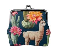 Llama Alpaca Cactus Fiore Stampa Versatile Portamonete Squisito Mini Portafoglio Carino Cambiamento Sacchetto per ogni occasione
