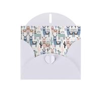 Llama alpaca cactus stampa festa amore fibbia perla carta sfusa con buste, biglietti di auguri, Thinking Of You 4 x 15,2 cm