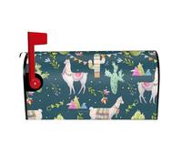 Llama animale alpaca tropicale cactus stampa riutilizzabile copertura della cassetta postale impermeabile decorazione magnetica protezione solare unica