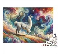 Llama Art Print, Rainbow Decor Puzzle Impossible 1000Pcs Decorazione Per La Casa. Giochi Rilassamento E Intelligence Per Adulti E Ragazzi Da 14 Anni 70x50cm/1000pcs