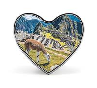 Llama at Machu Picchu Carino Spilla Distintivo A Forma di Cuore Pin Cappello Abbigliamento Gioielli Accessori Regali per Festa di Nozze