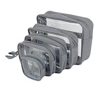 LLama Bella - Set di 5 sacchetti per pannolini, trasparenti, con cerniere, cinghie e custodia per ciuccio