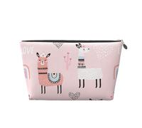 Llama. Borsa per il trucco da donna, impermeabile, in pelle, da viaggio, per articoli da toeletta, Argento, Taglia unica, Beauty case