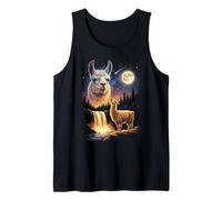 Llama Che Ulula alla Luna Strano Meme Divertente 90's Lama Alpaca Canotta