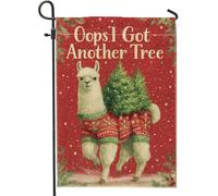 Llama Christmas Fanciful Tree Sweater Red Bandiera Da Giardino Robuste Flag Colore Vivido Bandiere Verticale Per Balcone Esterno Interno 30X45Cm