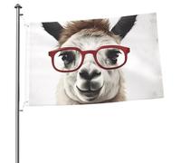Llama con occhiali bandiere per esterni 0,6 x 0,9 m, bandiera stagionale da giardino con occhielli bandiera esterna per decorazioni per la casa sfondo fotografico
