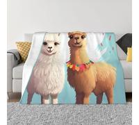 Llama - Coperta e copriletto, in micropile ultra morbido, leggera, per aria condizionata, per tutte le stagioni, calda, per divano e divano, 101,6 x 76,2 cm
