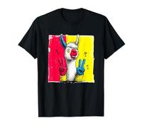 Llama Double Peace Retro Pop Character Graphic Sign Gesto Maglietta