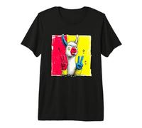 Llama Double Peace Retro Pop Character Graphic Sign Gesto Maglietta Premium