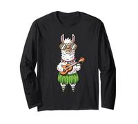 Llama Hawaiano Che Suona Ukulele Chitarra Hawaiana Musicista Maglia a Manica