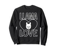 Llama Love Bold Heart - Simpatico Disegno Grafico a Forma di Lama Felpa